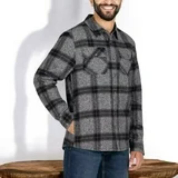 Colorado Clothing Men's Black Gray Plaid Flannel Button Down Shirt, XL - Picture 3 of 3